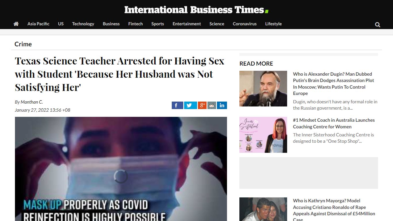 Texas Science Teacher Arrested for Having Sex with Student 'Because Her ...