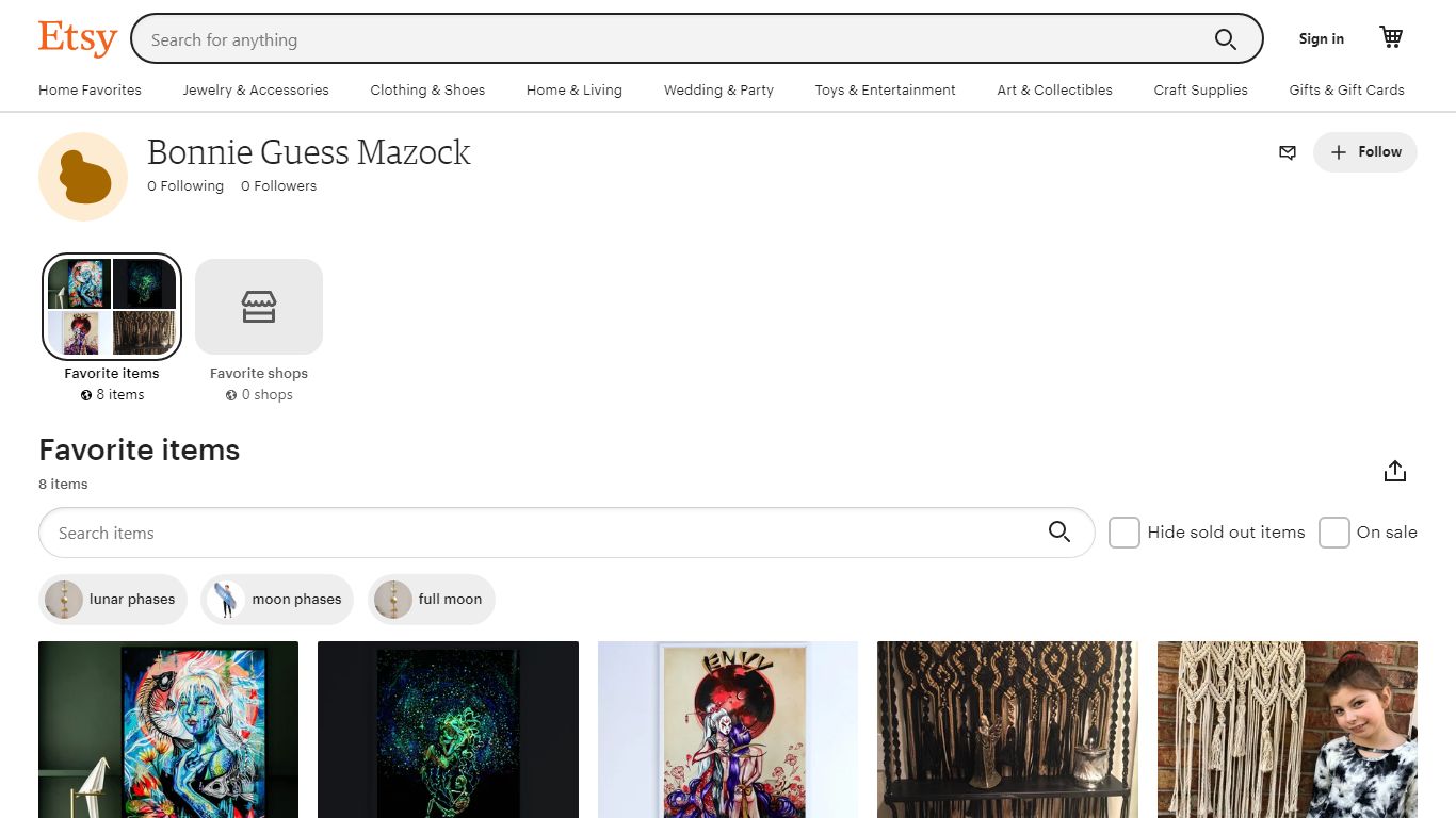 Bonnie Guess Mazock's favorite items - Etsy